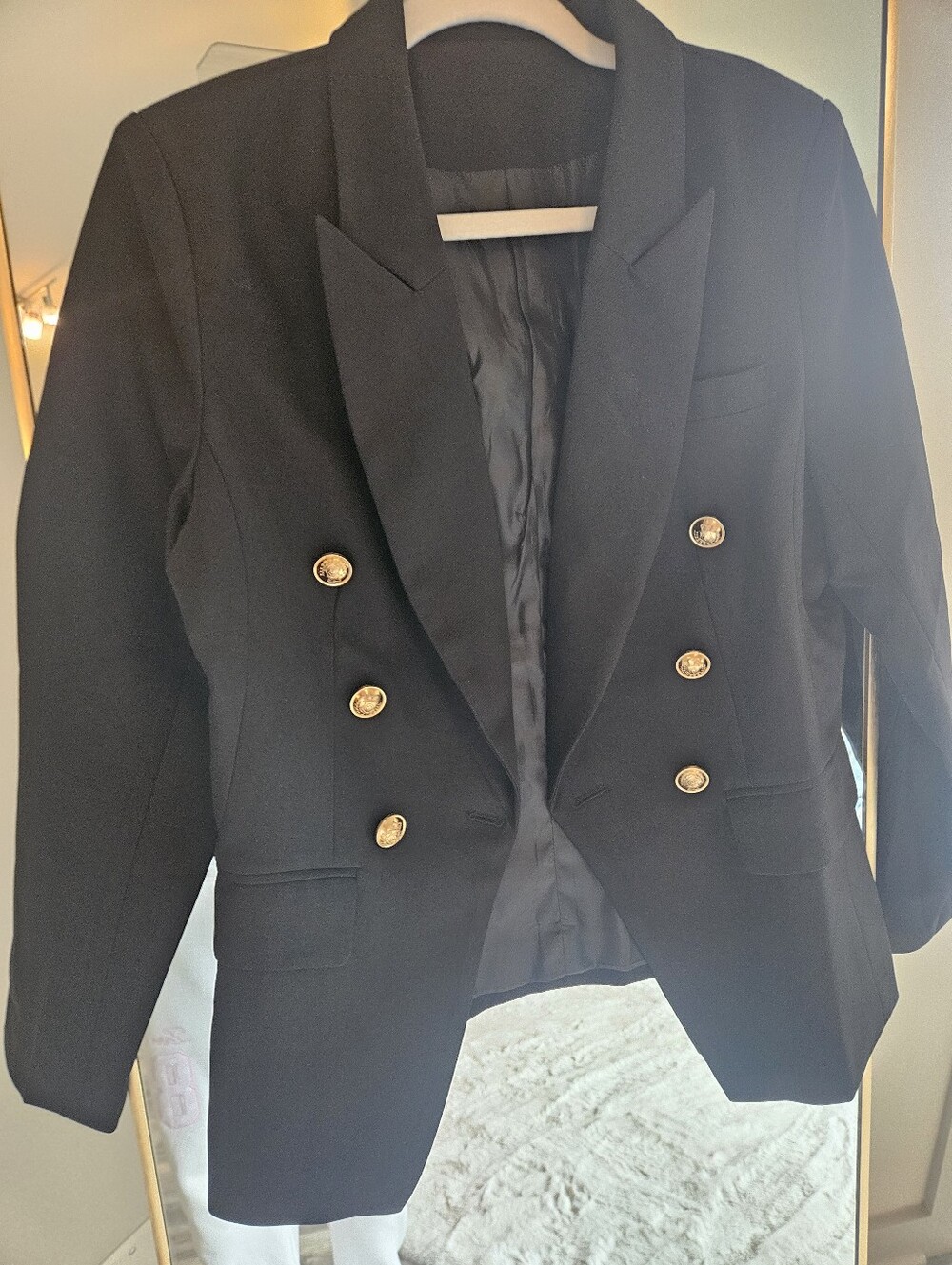 Classic Double-Breasted Black Women’s Blazer